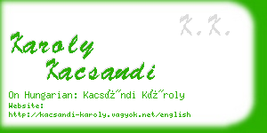 karoly kacsandi business card